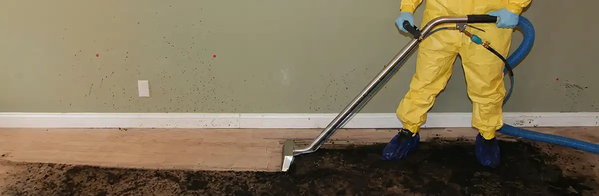 sewage removal service performing deep cleaning and extraction of sewage from an indoor area in Austin, TX